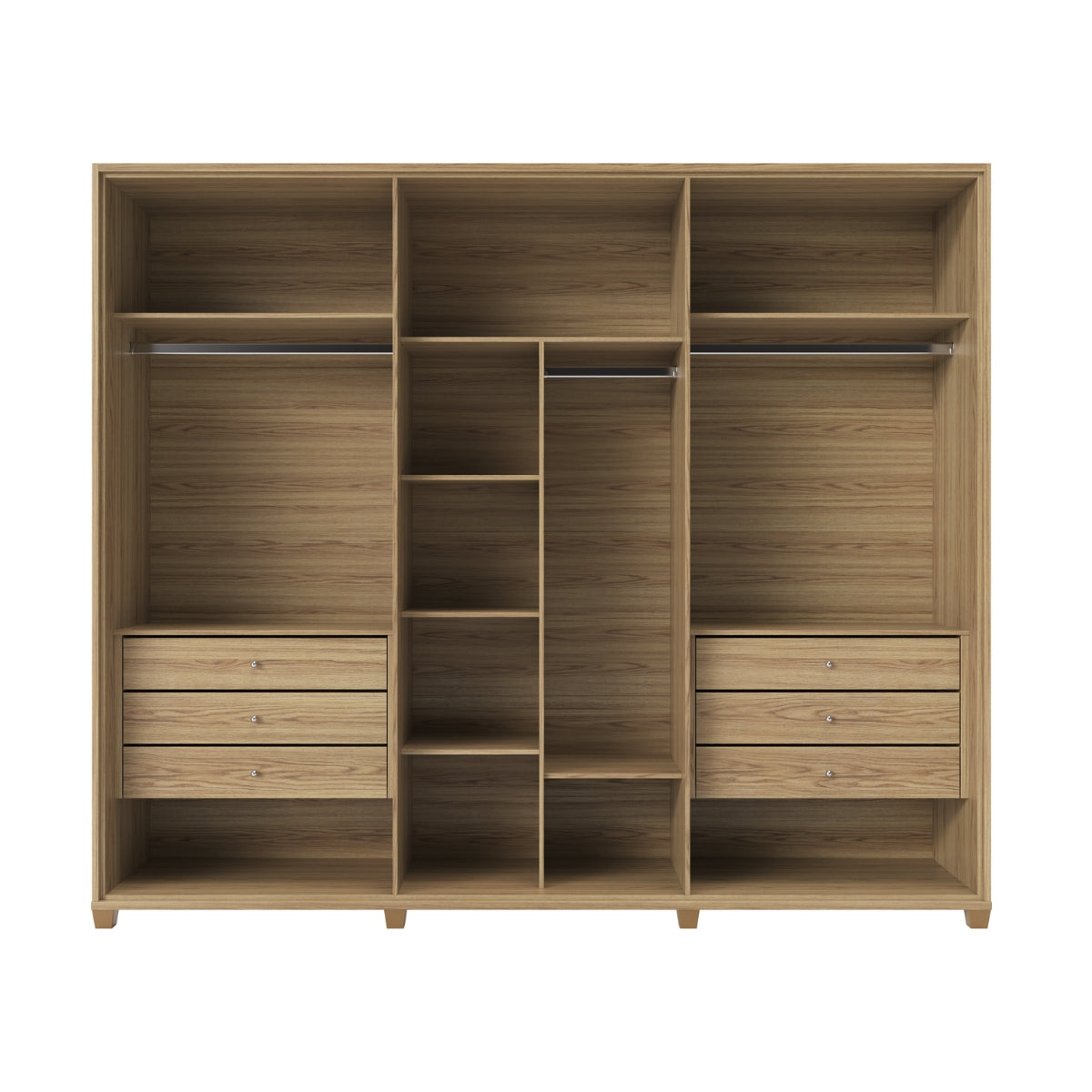 Guarda-Roupa Casal 6 Portas com Espelho 100% MDF Dayton 274cm