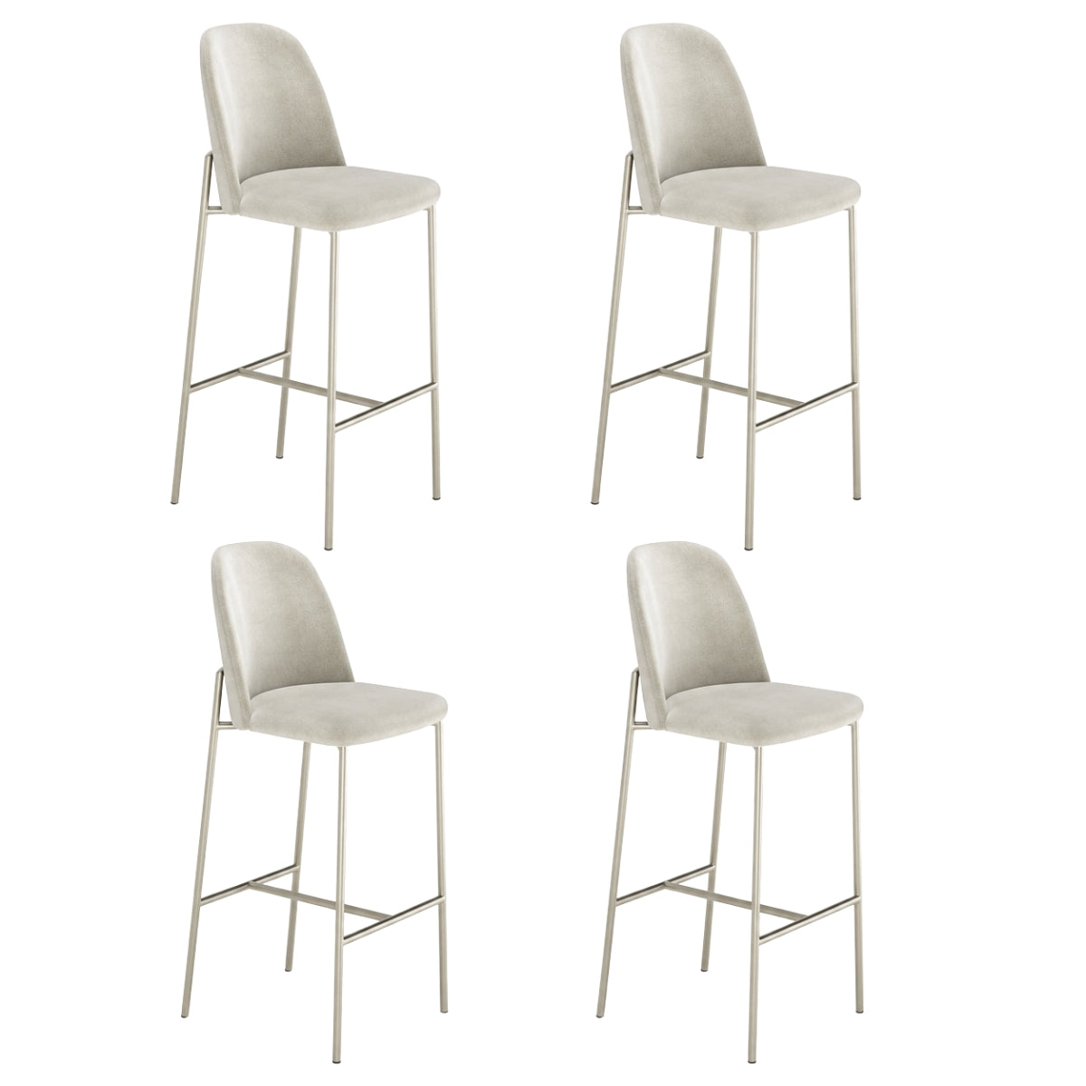 Conjunto de 4 Banquetas Altas de Aço Estofada Lucille