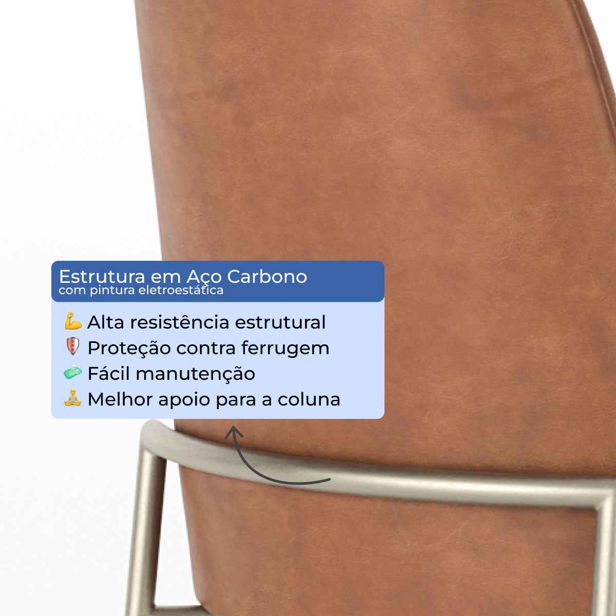 Conjunto de 8 Banquetas Altas de Aço Estofada Lucille
