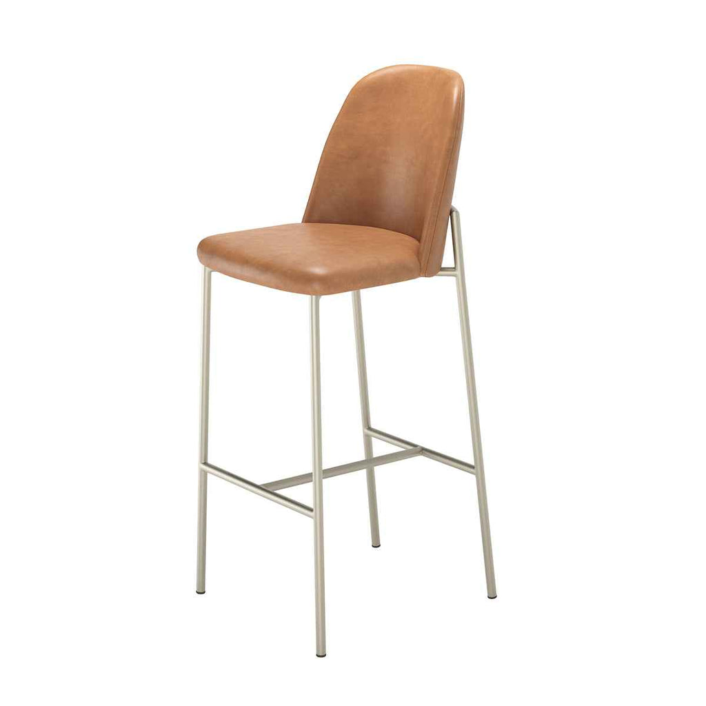 Conjunto de 8 Banquetas Altas de Aço Estofada Lucille