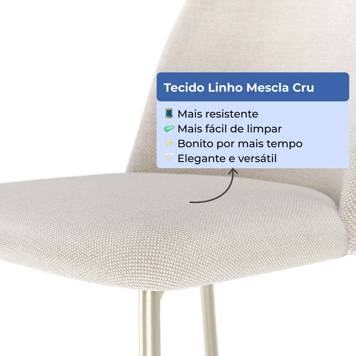 Conjunto de 6 Banquetas Altas de Aço Estofada Lucille