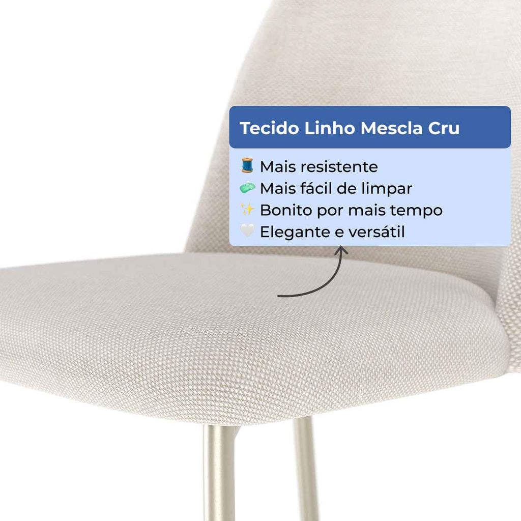 Conjunto de 2 Banquetas Altas de Aço Estofada Lucille