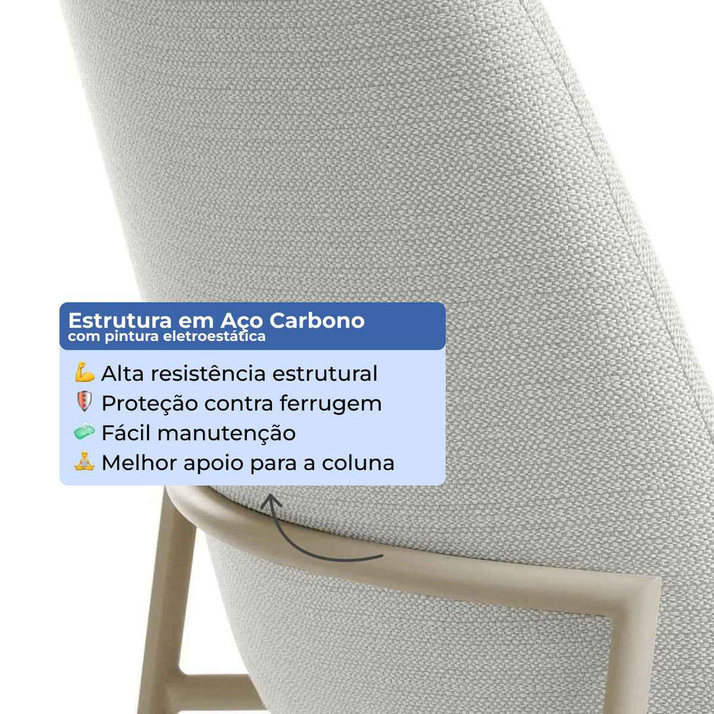 Conjunto de 4 Banquetas Altas de Aço Estofada Lucille