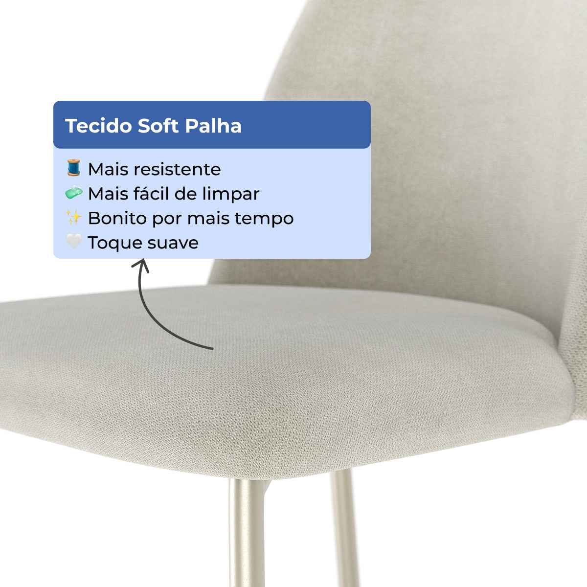 Conjunto de 8 Banquetas Altas de Aço Estofada Lucille