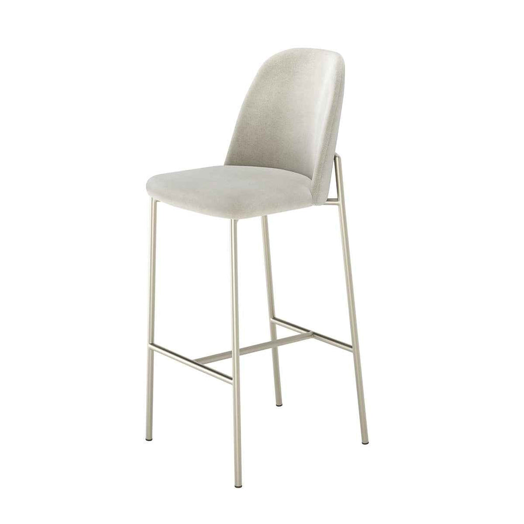 Conjunto de 8 Banquetas Altas de Aço Estofada Lucille