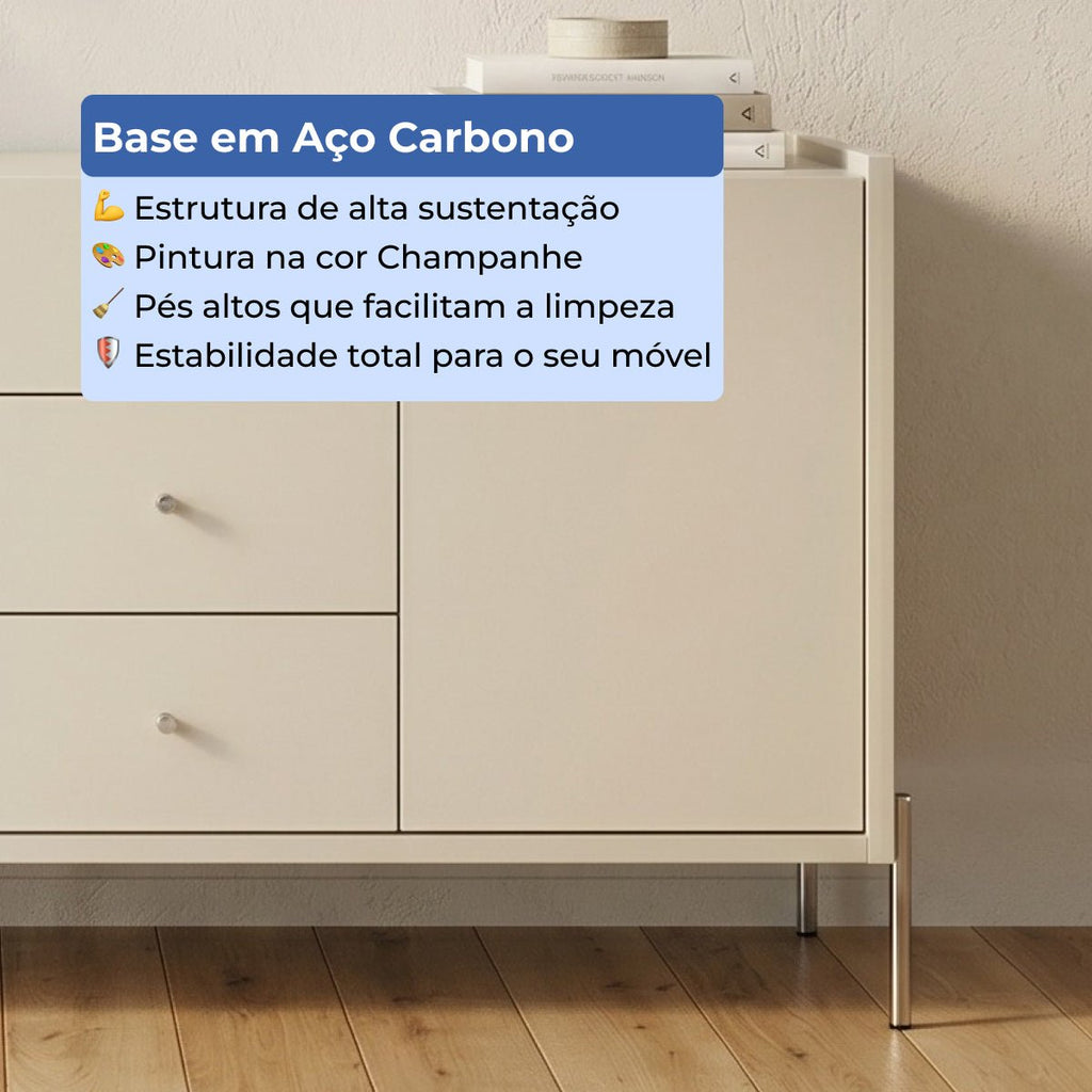 Buffet 3 Portas 3 Gavetas Jasper 185cm