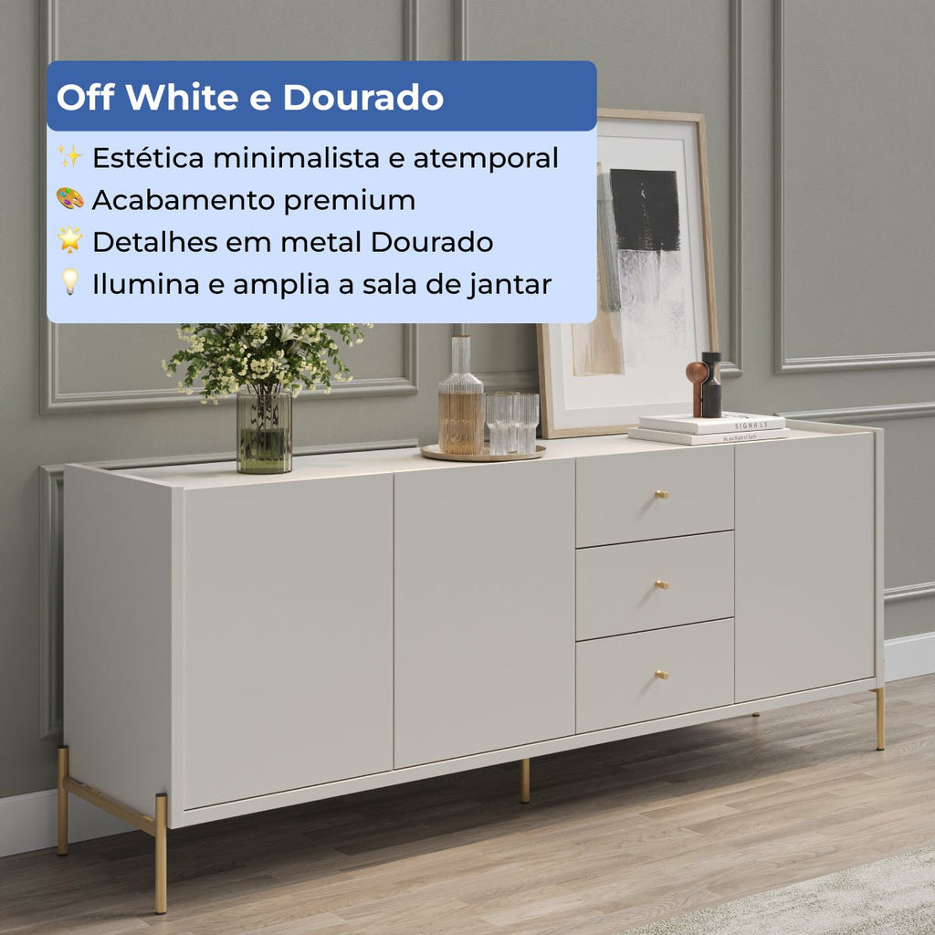 Buffet 3 Portas 3 Gavetas Jasper 185cm