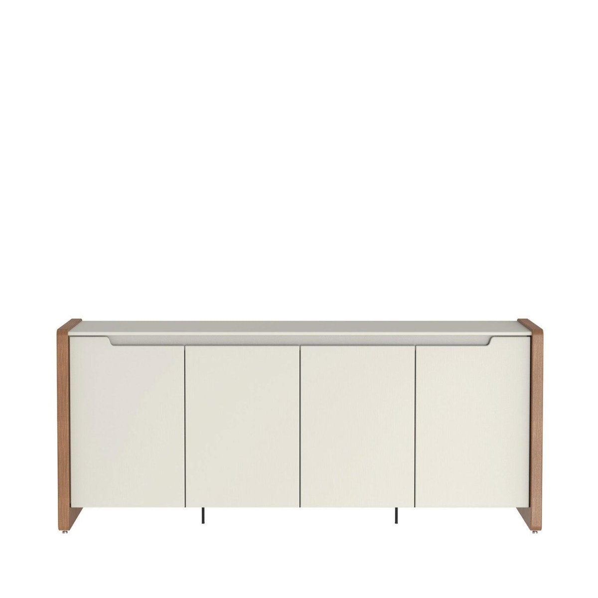 Buffet 4 Portas 2 Gavetas Bristol 189 cm Off-White Fosco com Natural