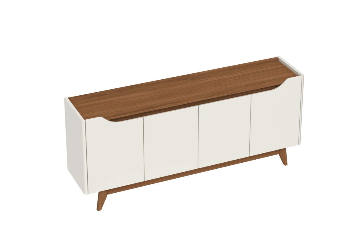 Buffet 4 Portas Pulse 180 cm Off-White Fosco com Canella