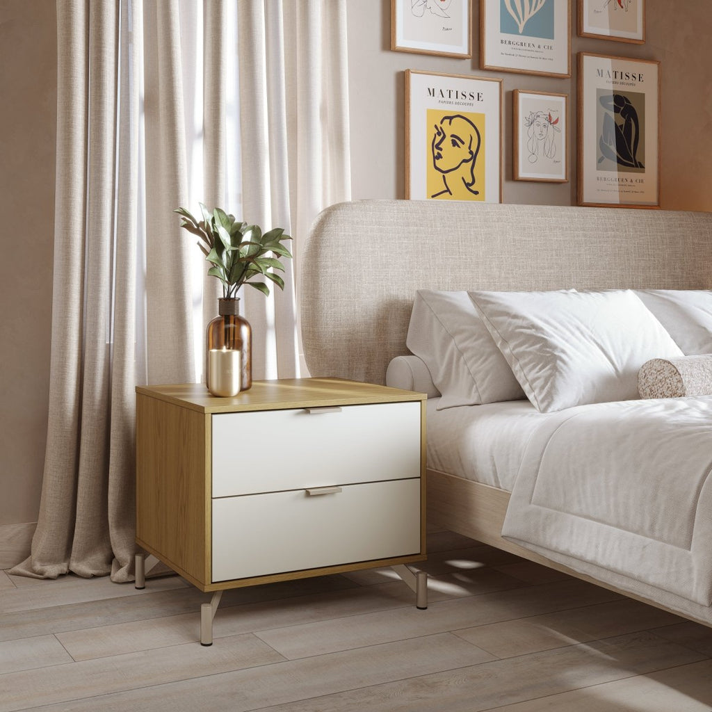 Cômoda com 6 Gavetas e 2 Mesas de Cabeceira Glow