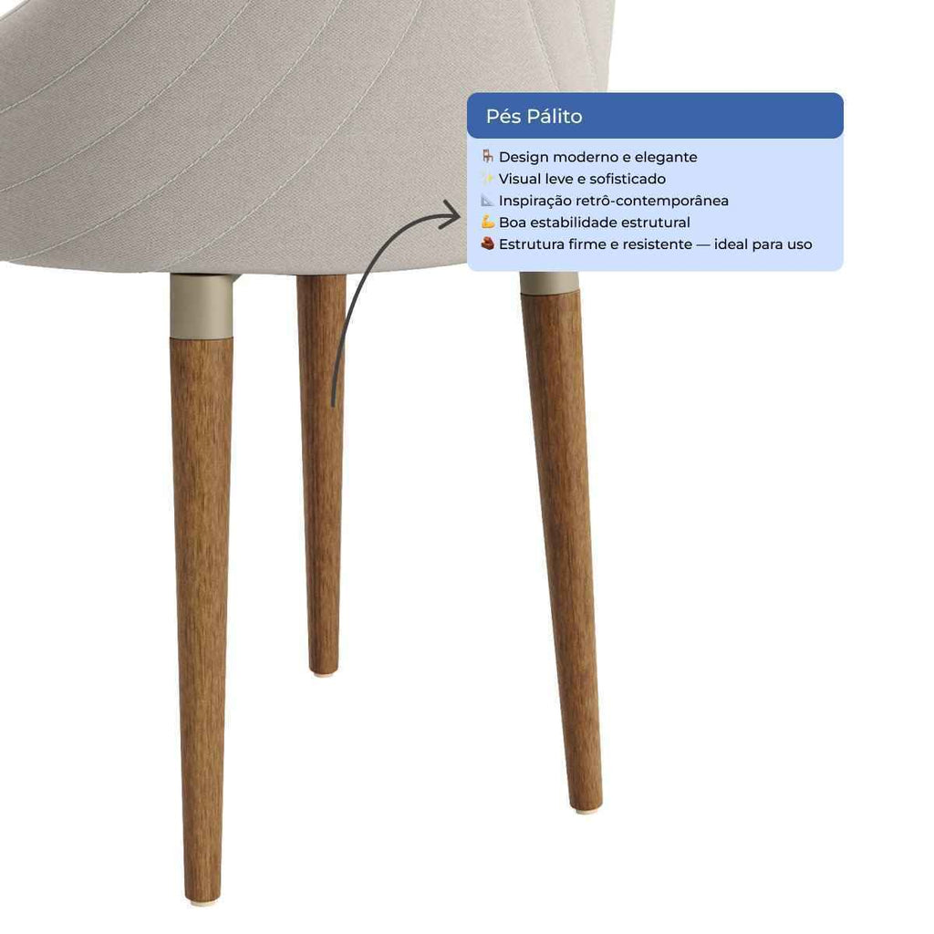 Conjunto de Jantar Mesa Retangular com Vidro Donatella 6 Cadeiras Evelyn