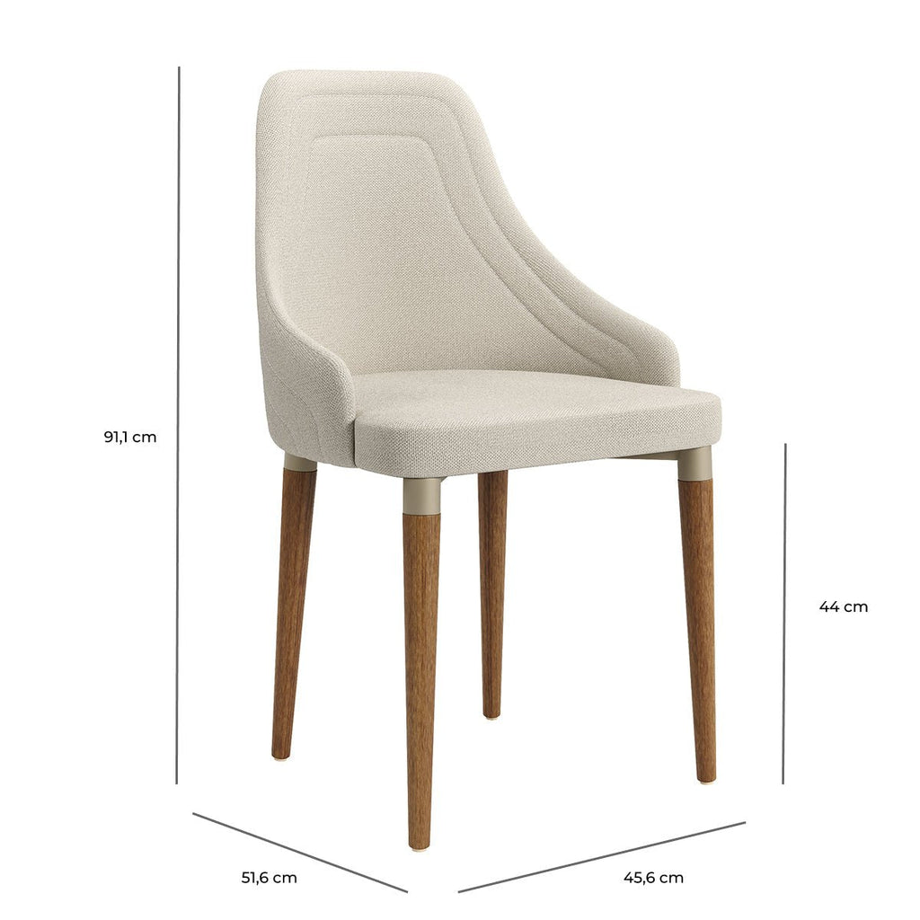 Conjunto de Jantar Mesa Retangular com Vidro Donatella 6 Cadeiras Evelyn