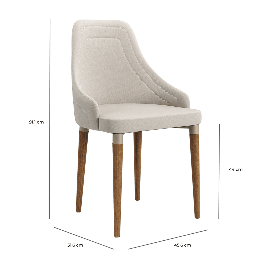 Conjunto de Jantar Mesa Retangular com Vidro Donatella 6 Cadeiras Evelyn