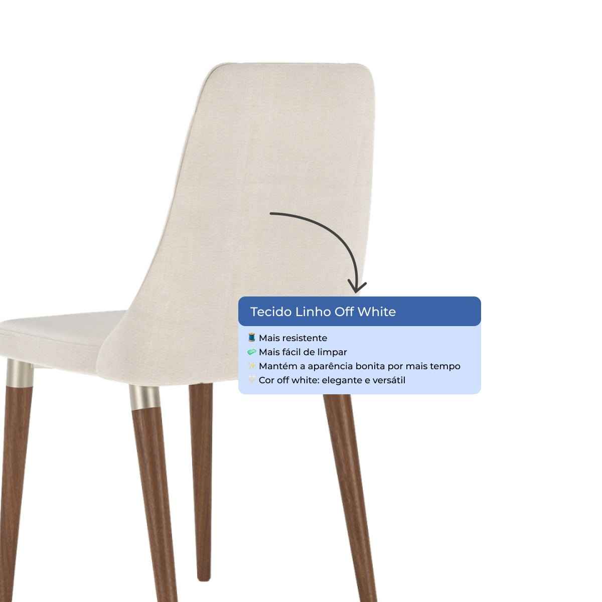 Conjunto de Jantar Mesa Retangular com Vidro Addar 4 Cadeiras Loren