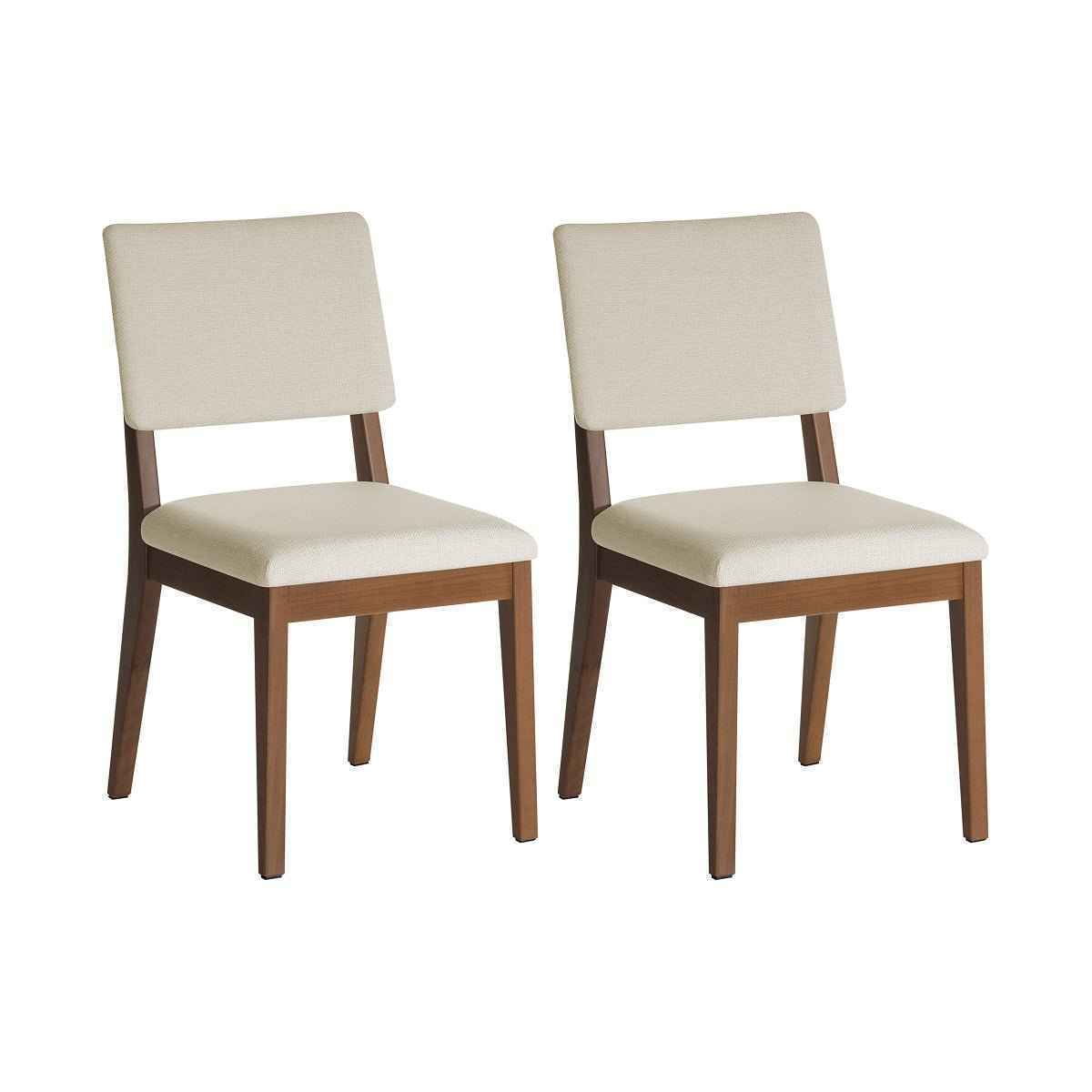Conjunto de Jantar Mesa Retangular com Vidro Avena 6 Cadeiras New Ella