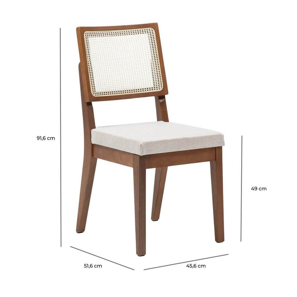 Conjunto de Jantar Mesa Retangular com Vidro Bennett 6 Cadeiras Saga