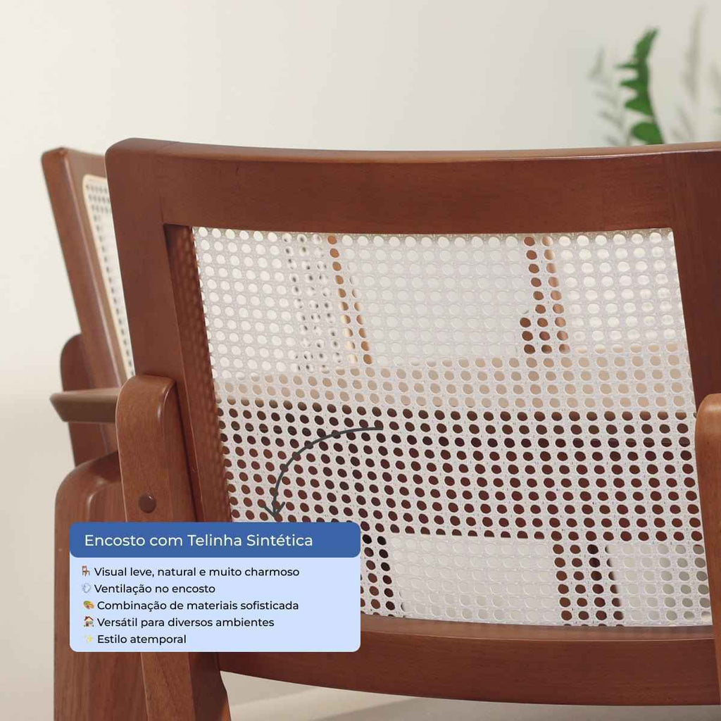 Conjunto de Jantar Mesa Retangular com Vidro Addar 6 Cadeiras Saga