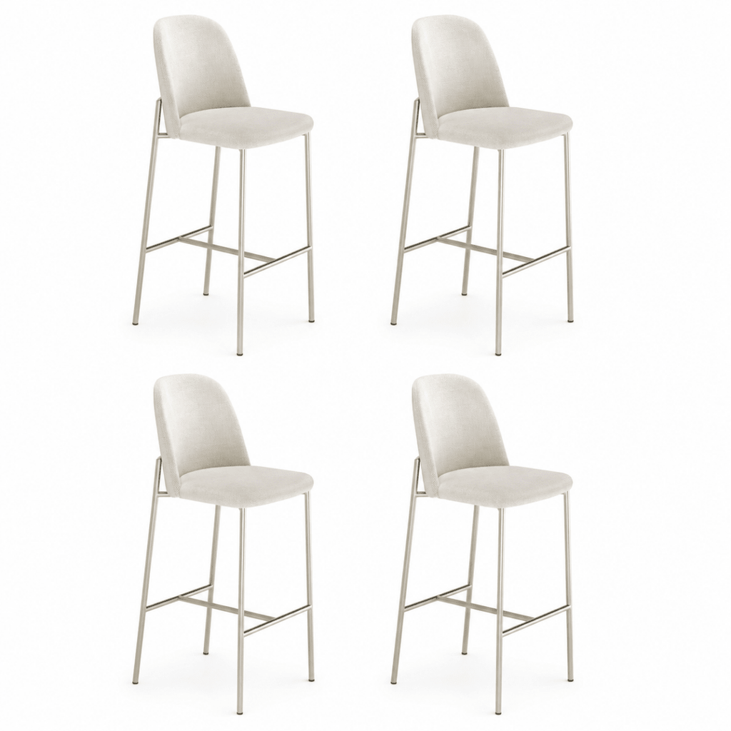 Conjunto de 4 Banquetas Altas de Aço Estofada Lucille