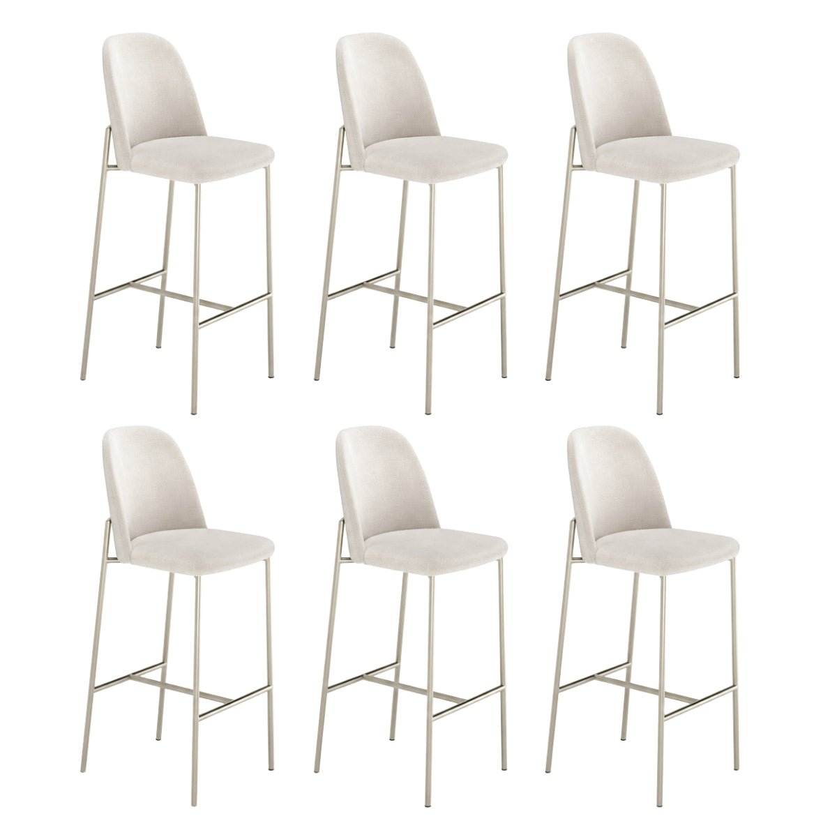 Conjunto de 6 Banquetas Altas de Aço Estofada Lucille