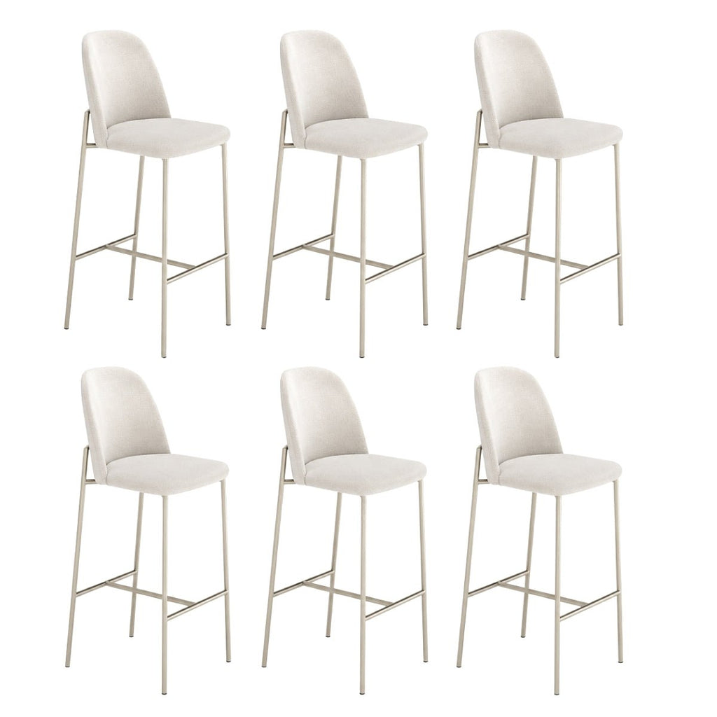 Conjunto de 6 Banquetas Altas de Aço Estofada Lucille