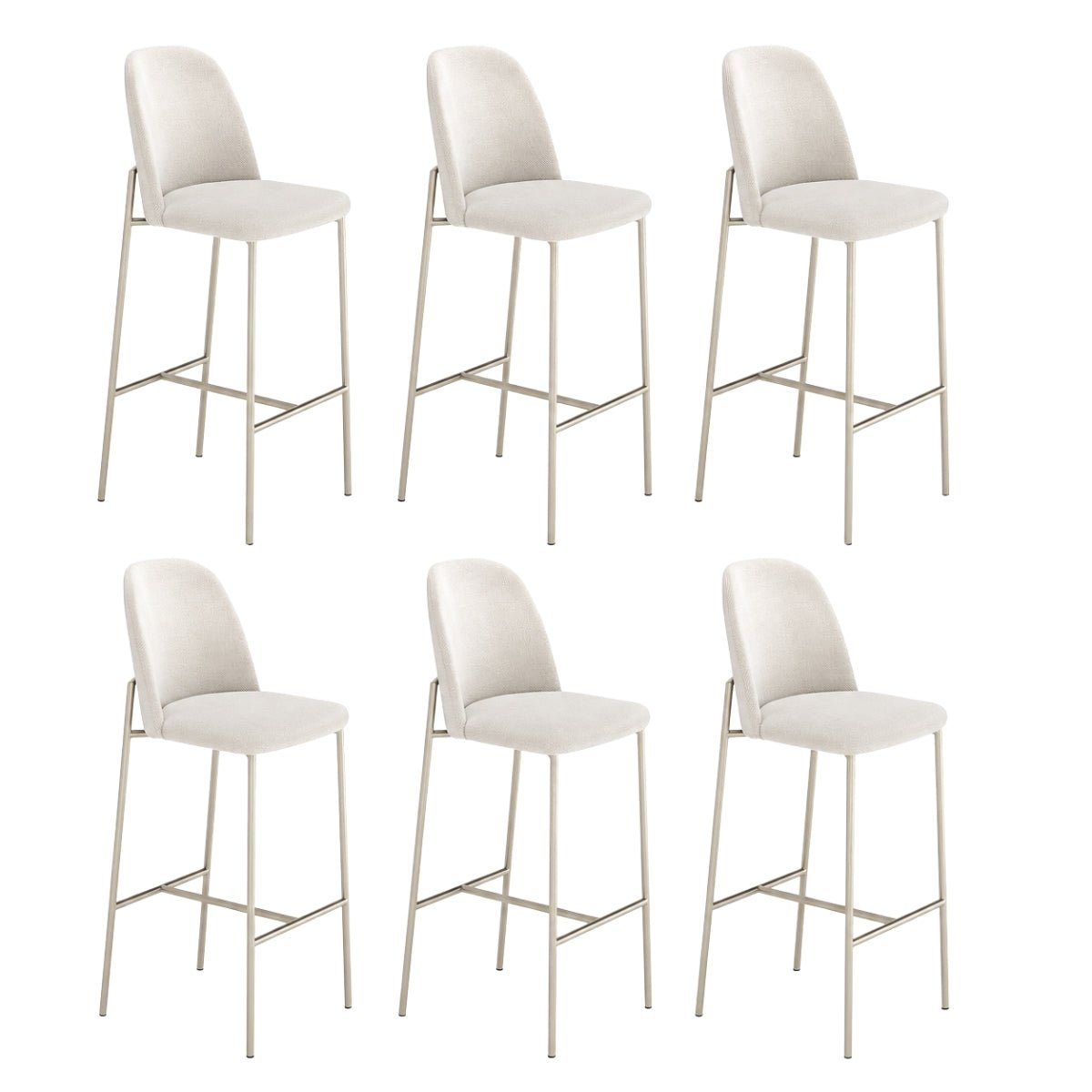 Conjunto de 6 Banquetas Altas de Aço Estofada Lucille