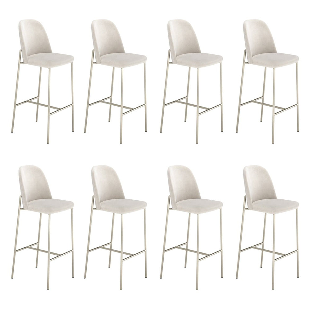 Conjunto de 8 Banquetas Altas de Aço Estofada Lucille