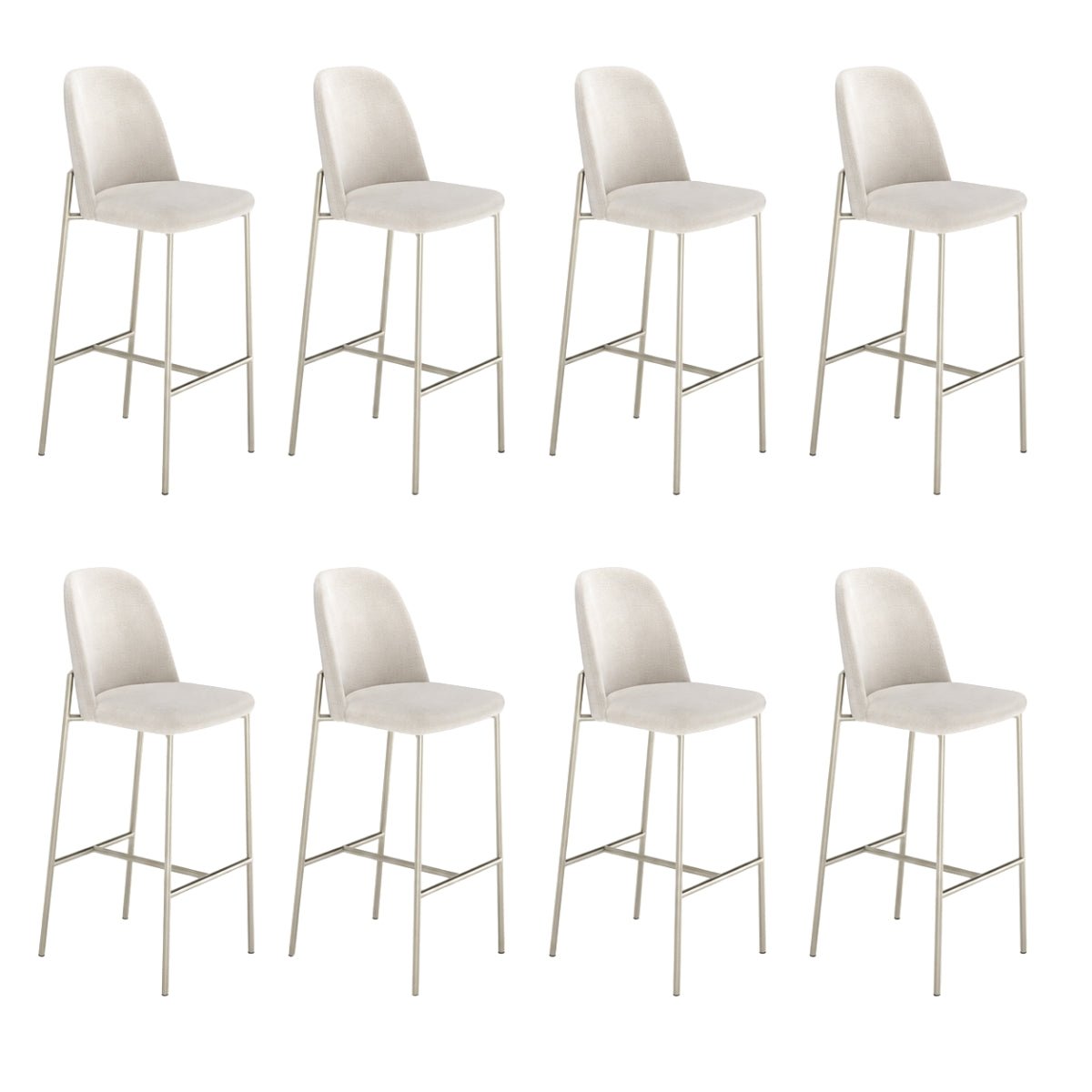 Conjunto de 8 Banquetas Altas de Aço Estofada Lucille