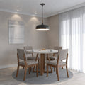 Conjunto de Jantar Mesa Redonda com Vidro Bennett 4 Cadeiras New Ella