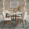Conjunto de Jantar Mesa Redonda com Vidro Donatella 4 Cadeiras Kalina