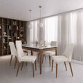 Conjunto de Jantar Mesa Retangular com Vidro Addar 6 Cadeiras Loren
