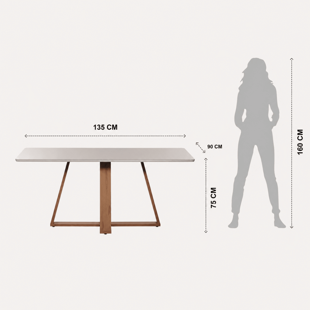 Conjunto de Jantar Mesa Retangular com Vidro Avena 4 Cadeiras New Ella