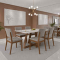 Conjunto de Jantar Mesa Retangular com Vidro Avena 6 Cadeiras New Ella