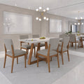 Conjunto de Jantar Mesa Retangular com Vidro Bennett 6 Cadeiras New Ella