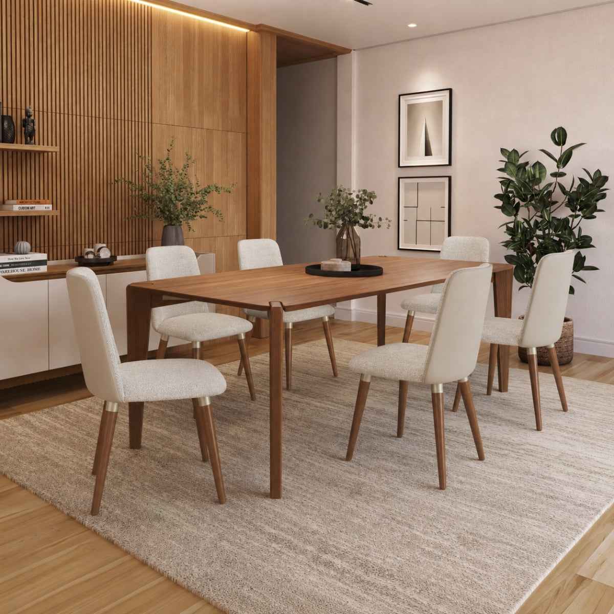 Conjunto de Jantar Mesa Retangular Harmony 6 Cadeiras Dakota