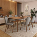 Conjunto de Jantar Mesa Retangular Harmony 6 Cadeiras Giratórias Dakota