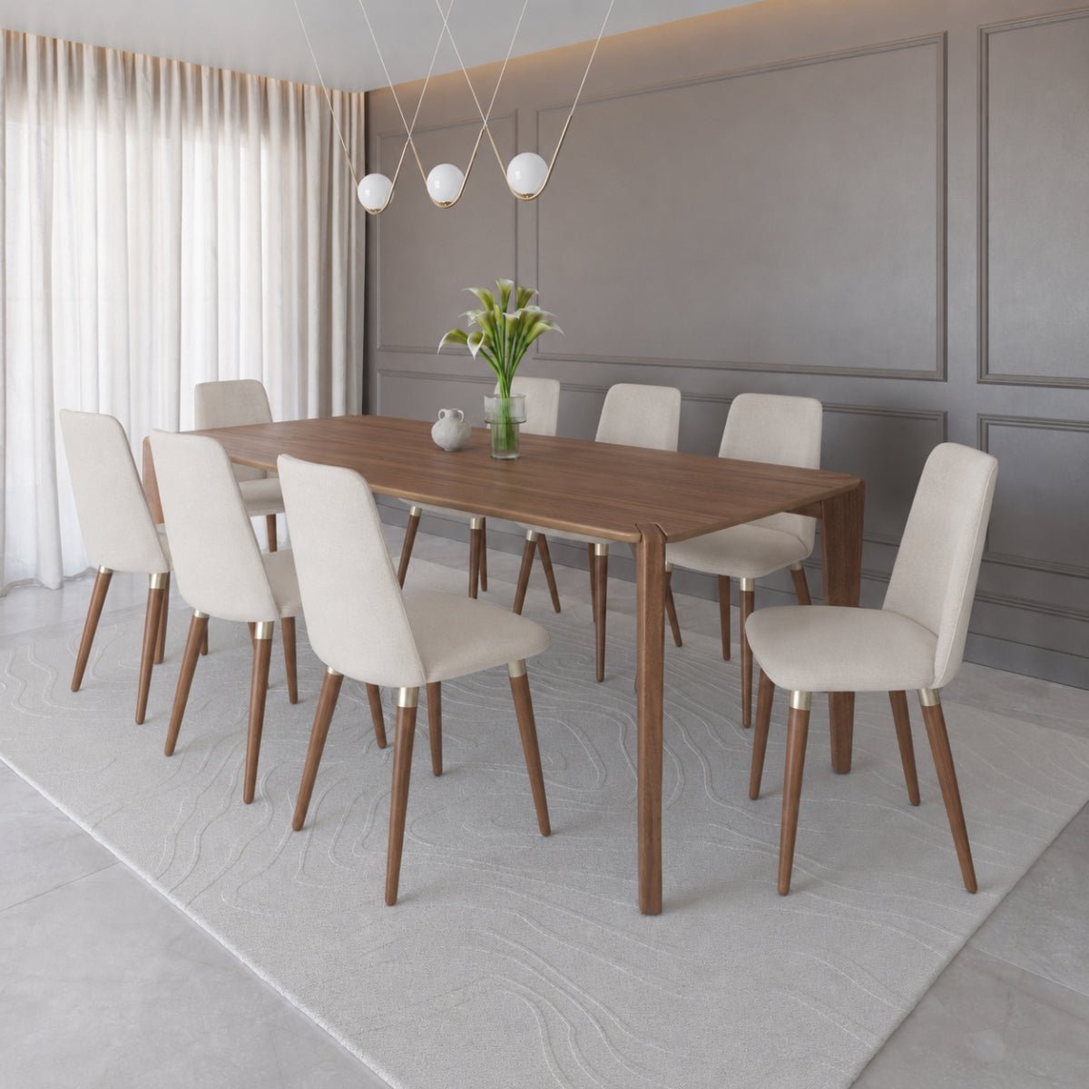 Conjunto de Jantar Mesa Retangular Harmony 8 Cadeiras Dakota