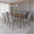 Conjunto de Jantar Mesa Retangular Harmony 8 Cadeiras Giratórias Dakota