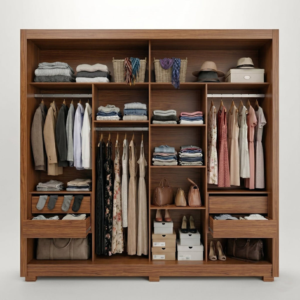 Guarda-Roupa Casal 2 Portas de Correr com Espelho Soho 238cm