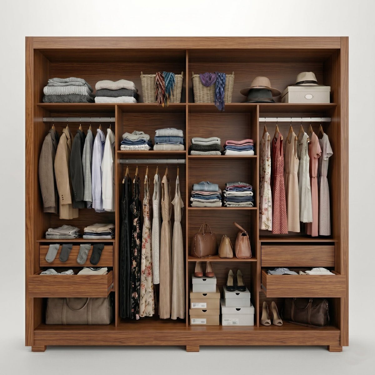 Guarda-Roupa Casal 2 Portas de Correr com Espelho Soho 238cm