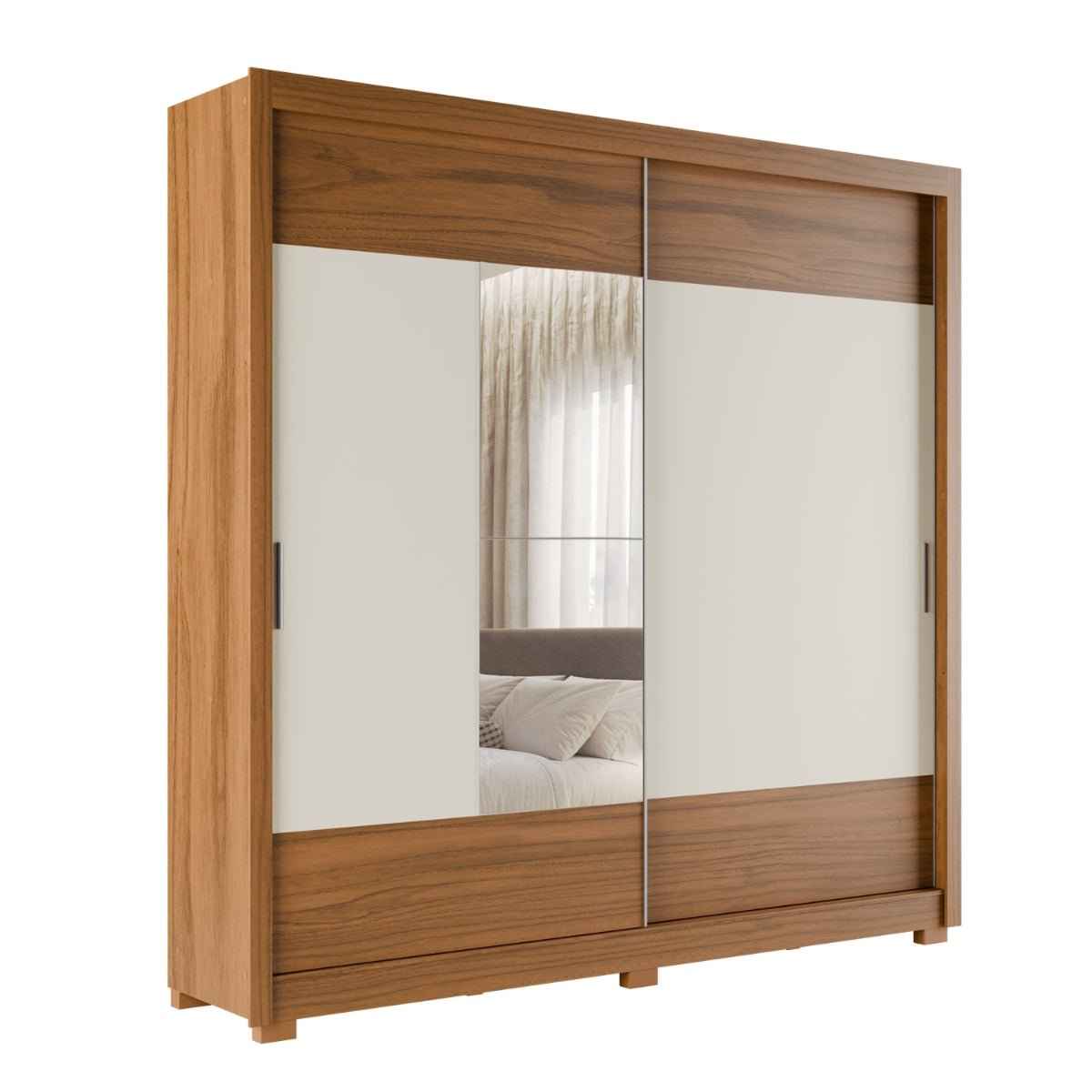 Guarda-Roupa Casal 2 Portas de Correr com Espelho Soho 238cm