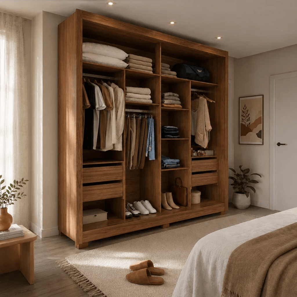 Guarda-Roupa Casal 2 Portas de Correr com Espelho Soho 238cm