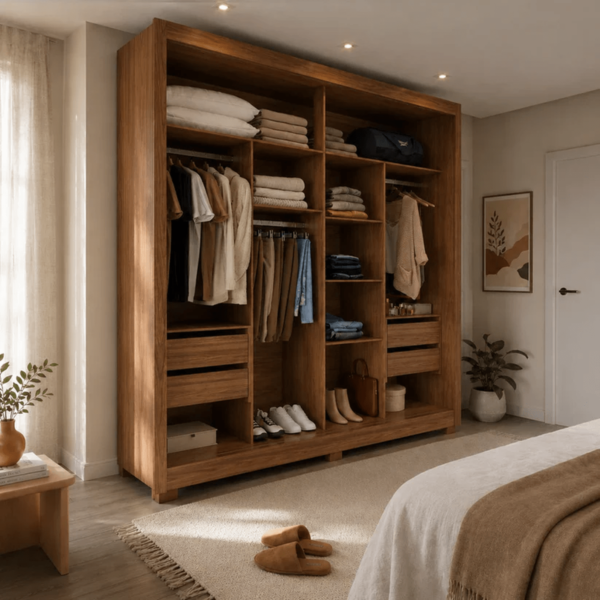 Guarda-Roupa Casal 2 Portas de Correr com Espelho Soho 238cm