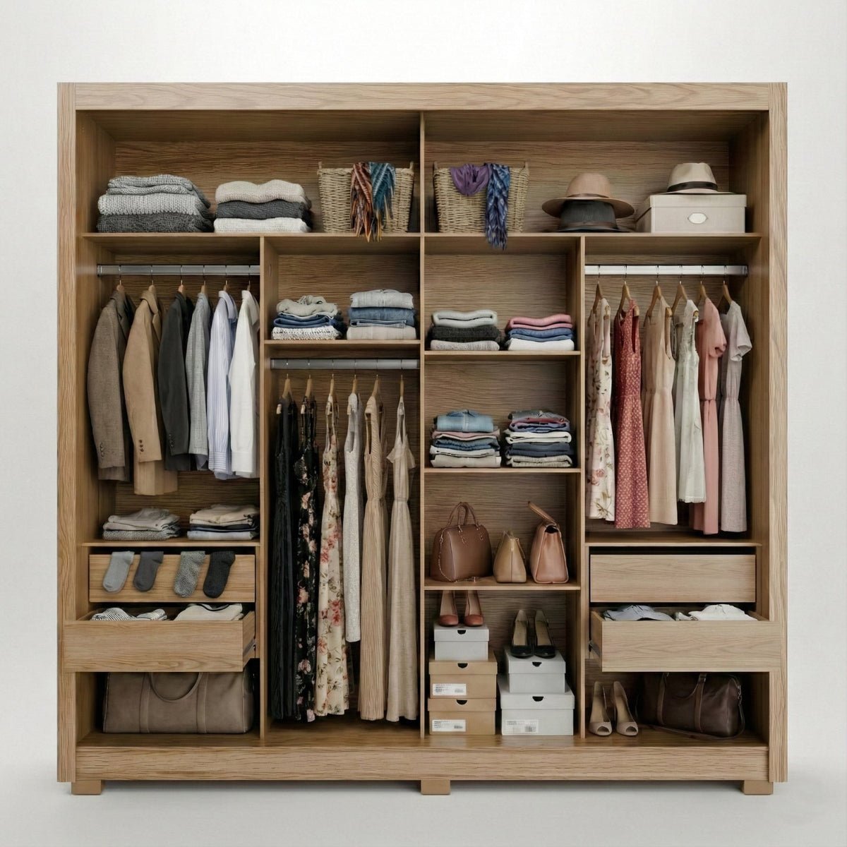 Guarda-Roupa Casal 2 Portas de Correr com Espelho Soho 238cm