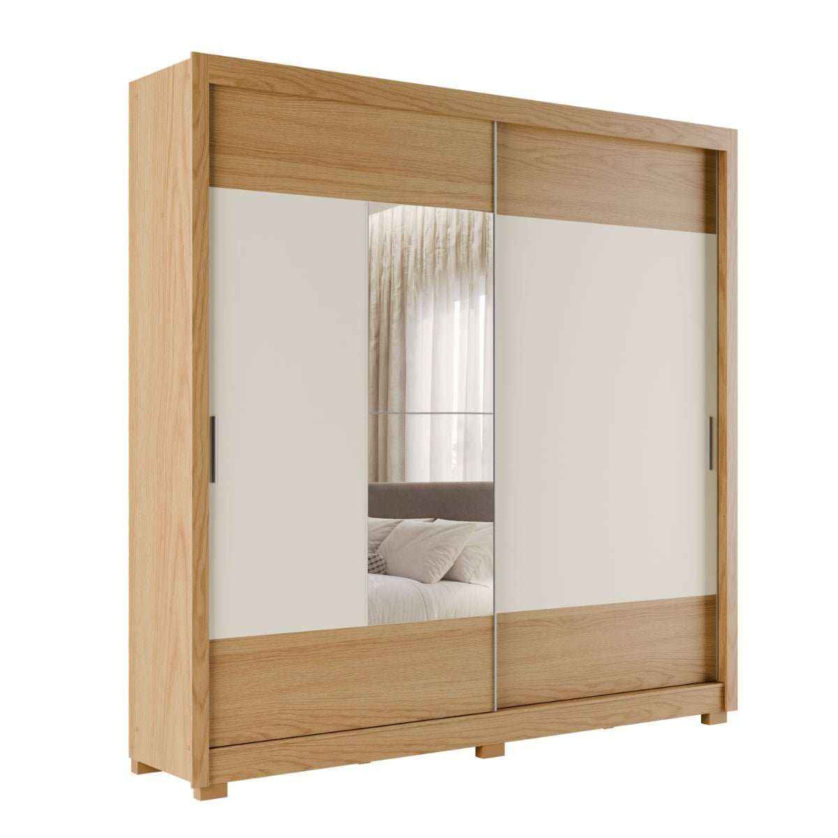 Guarda-Roupa Casal 2 Portas de Correr com Espelho Soho 238cm