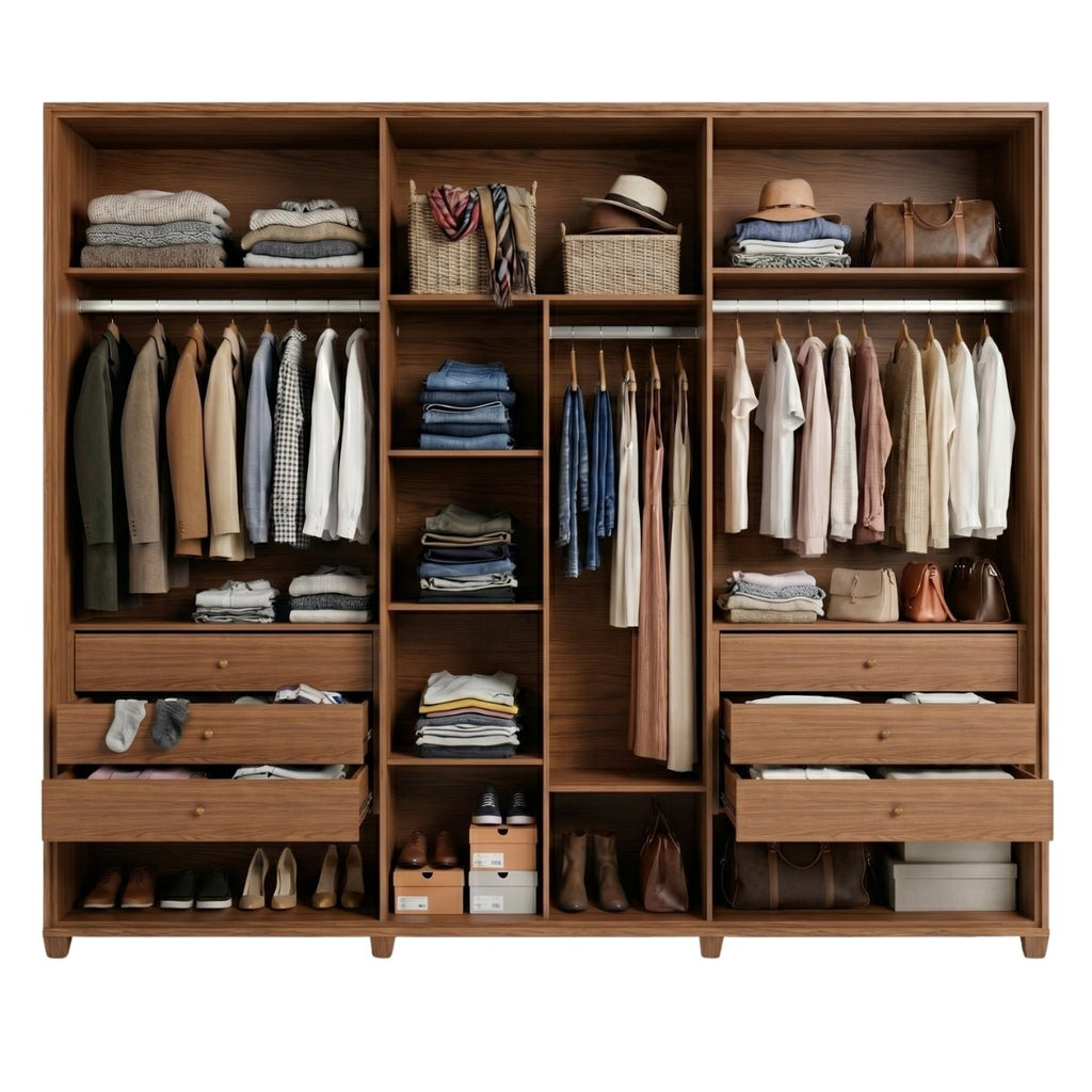 Guarda-Roupa Casal 6 Portas com Espelho 100% MDF Dayton 274cm