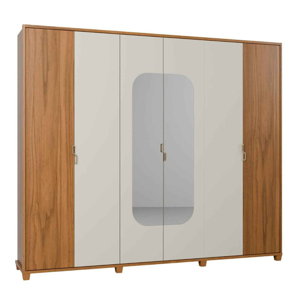Guarda-Roupa Casal 6 Portas com Espelho 100% MDF Dayton 274cm