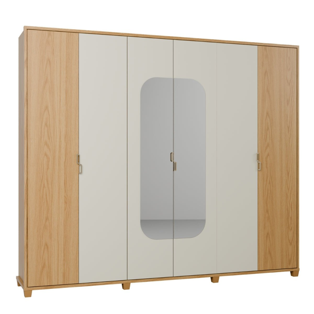 Guarda-Roupa Casal 6 Portas com Espelho 100% MDF Dayton 274cm