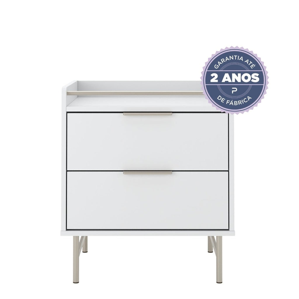 Mesa de Cabeceira 2 Gavetas com LED Yves