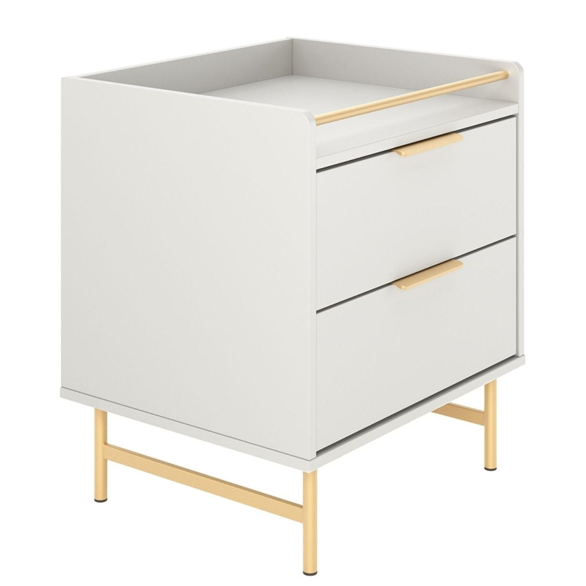 Mesa de Cabeceira 2 Gavetas com LED Yves