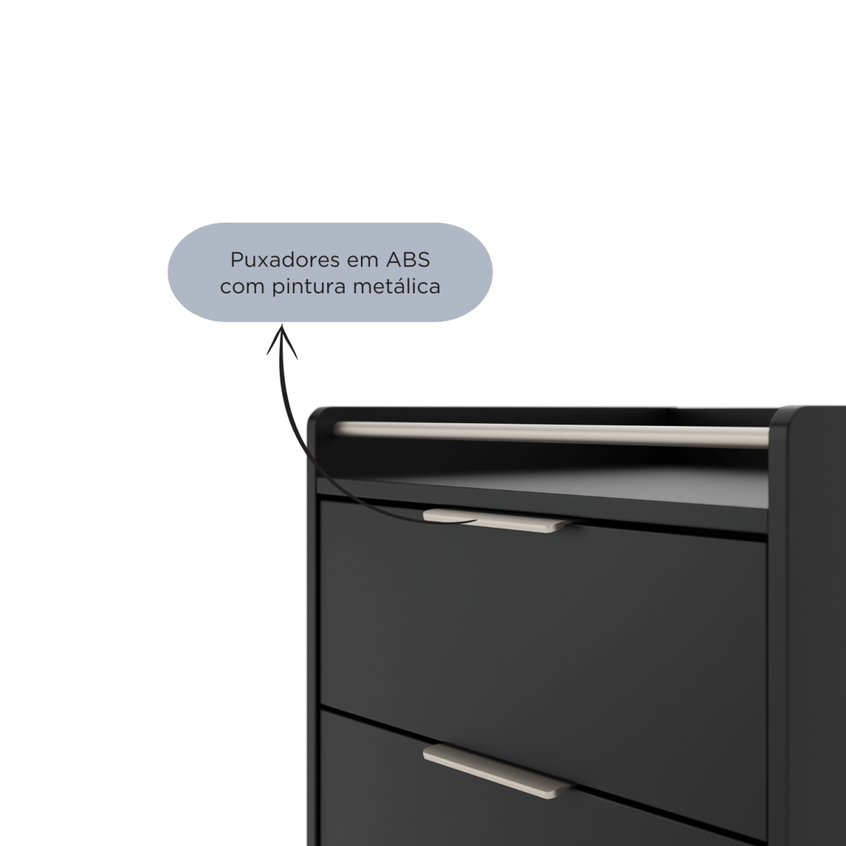 Mesa de Cabeceira 2 Gavetas com LED Yves